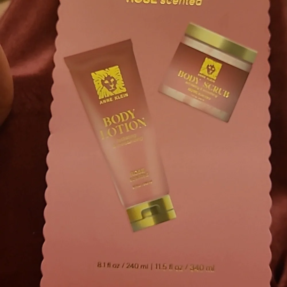 Anne Klein Rose Scented Body Lotion & Scrub Set